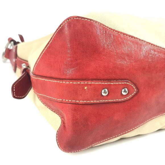 PRADA logo Shoulder Rope Canvas Tote Bag Hobo Bag Shoulder Bag - Picture 12 of 13